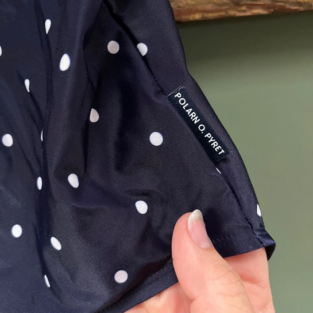 Polarn O. Pyret Navy Polka Dot Ruffle One‎ Piece Swimsuit Girls 1-2Y 86/92